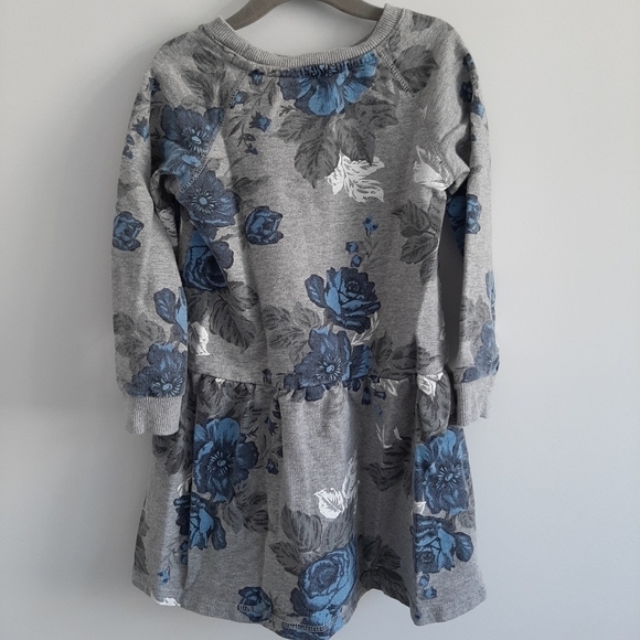 𝅺Joe Fresh Floral Print Grey Sweatshirt Dress size 5 - Picture 2 of 11